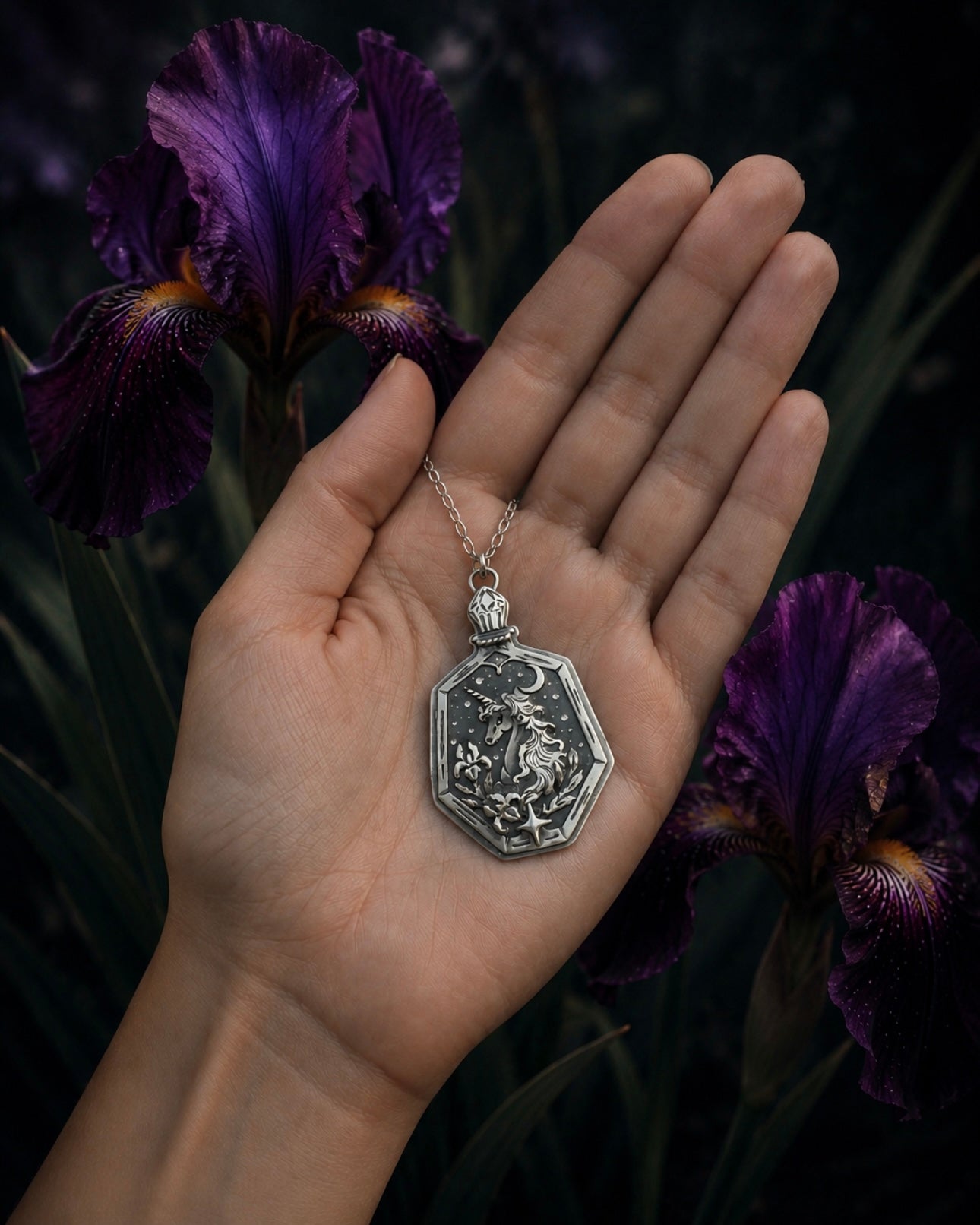 Unicorn & Iris Sterling Silver Talisman Necklace