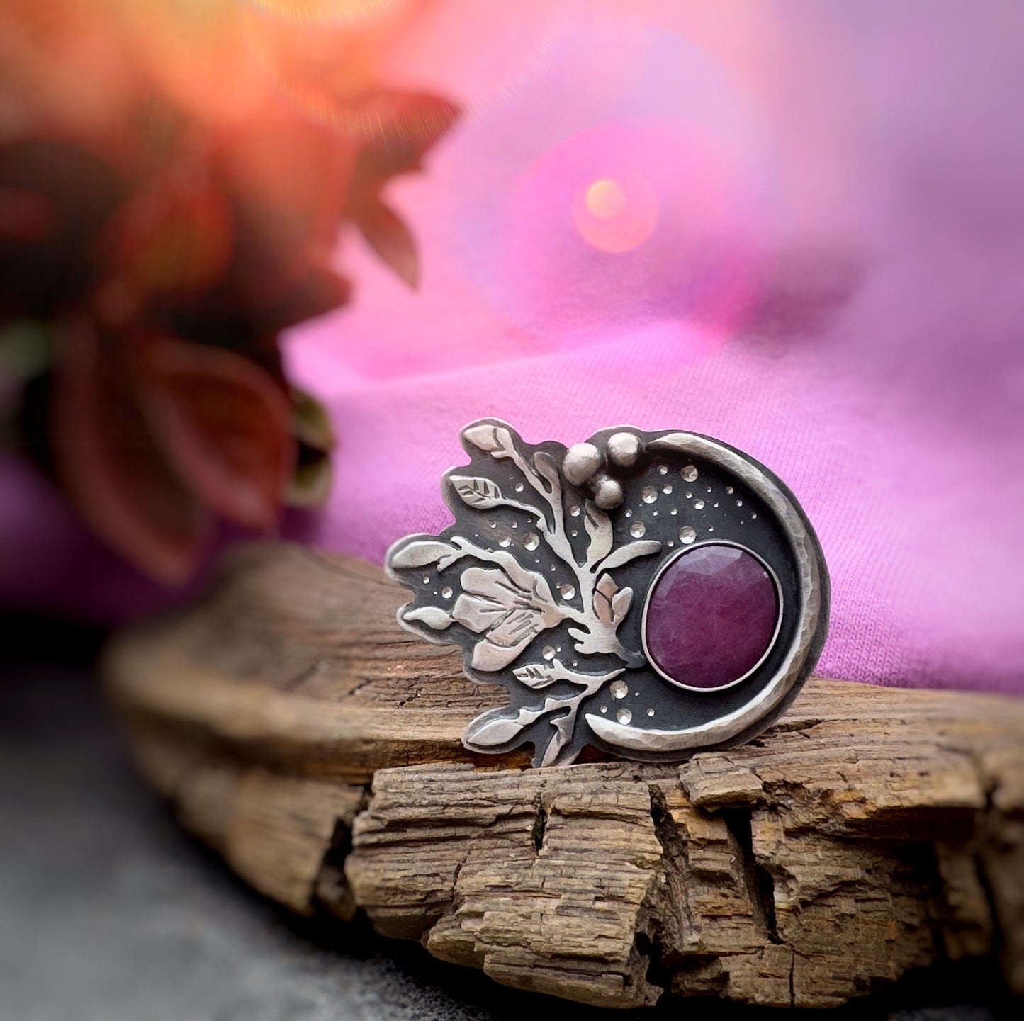 The Magnolia & Pink Sapphire Fantasy Ring