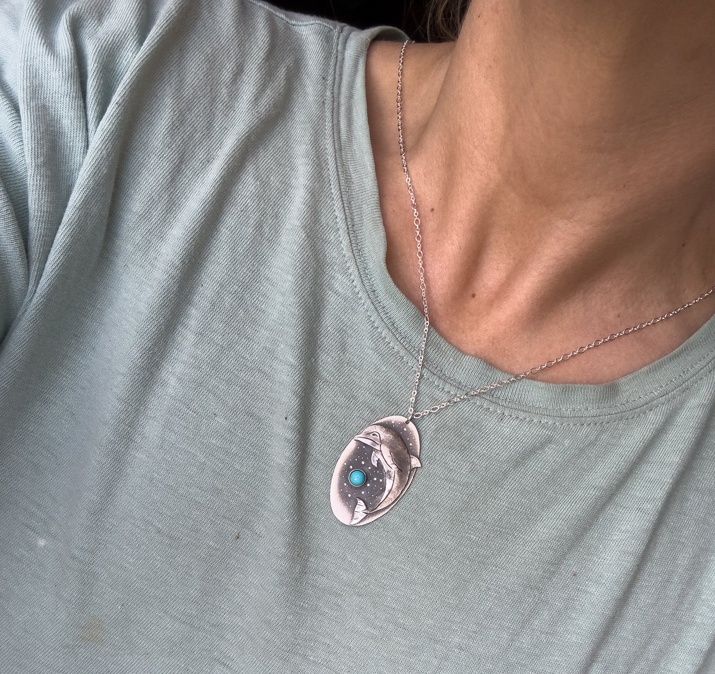 SPECIAL- The Dolphin & Turquoise Necklace
