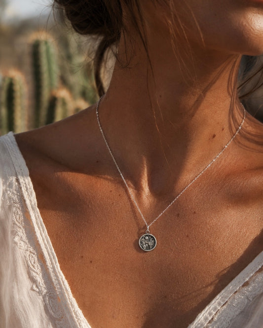 Full Moon Desert Landscape Necklace