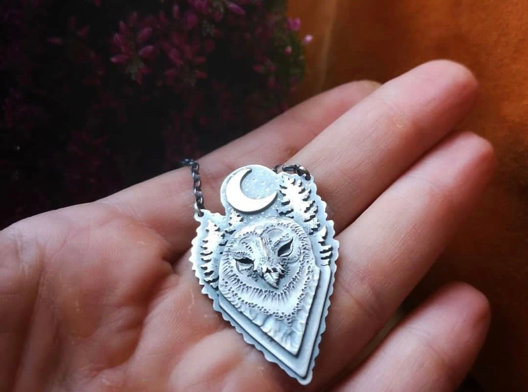 The Midnight Barn Owl Necklace