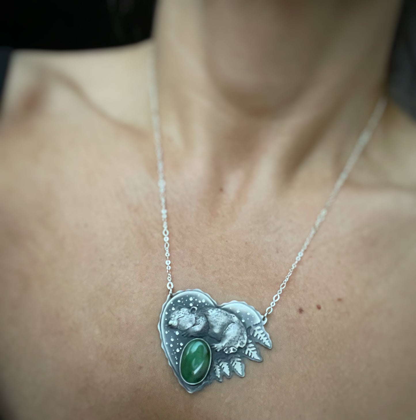 The Dreaming Wombat & Australian Chrysoprase Necklace