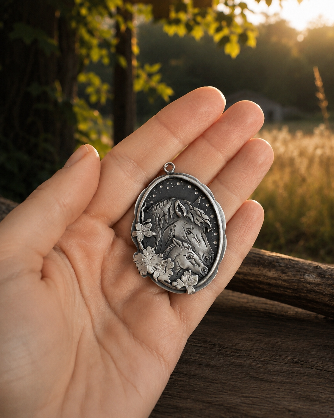 Mare and Foal Necklace- One of a Kind