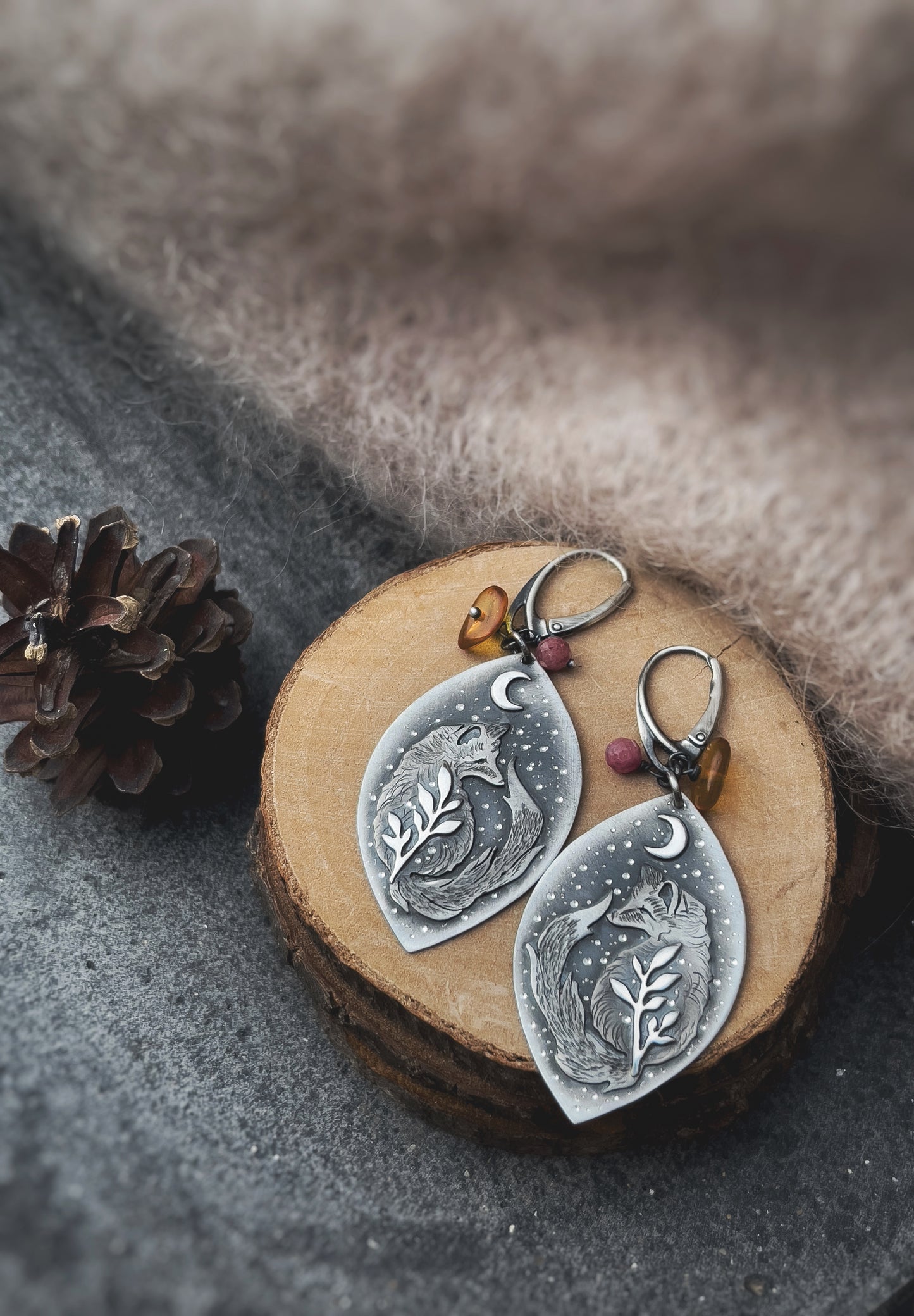 Fox & Amber Earrings