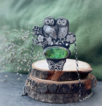 The Spring Owls Necklace - Chrysoprase