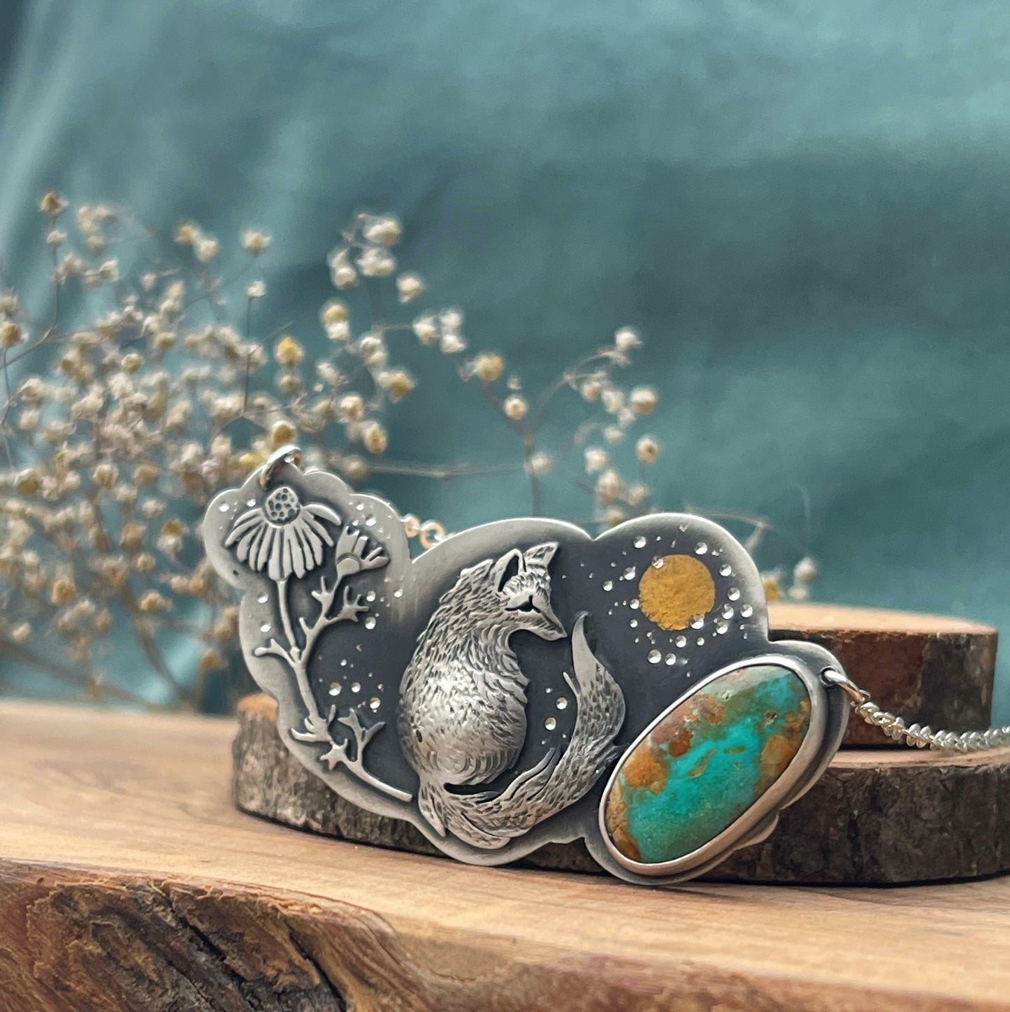 The Spring Fox Necklace - Royston Turquoise