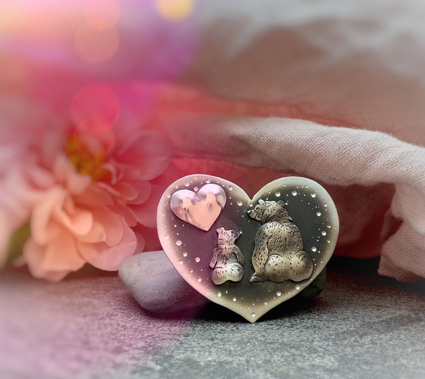 The Mama Bear Loving Heart Necklace