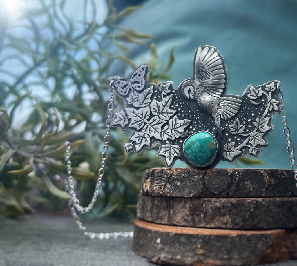 The Barn Owl & Ivy Necklace