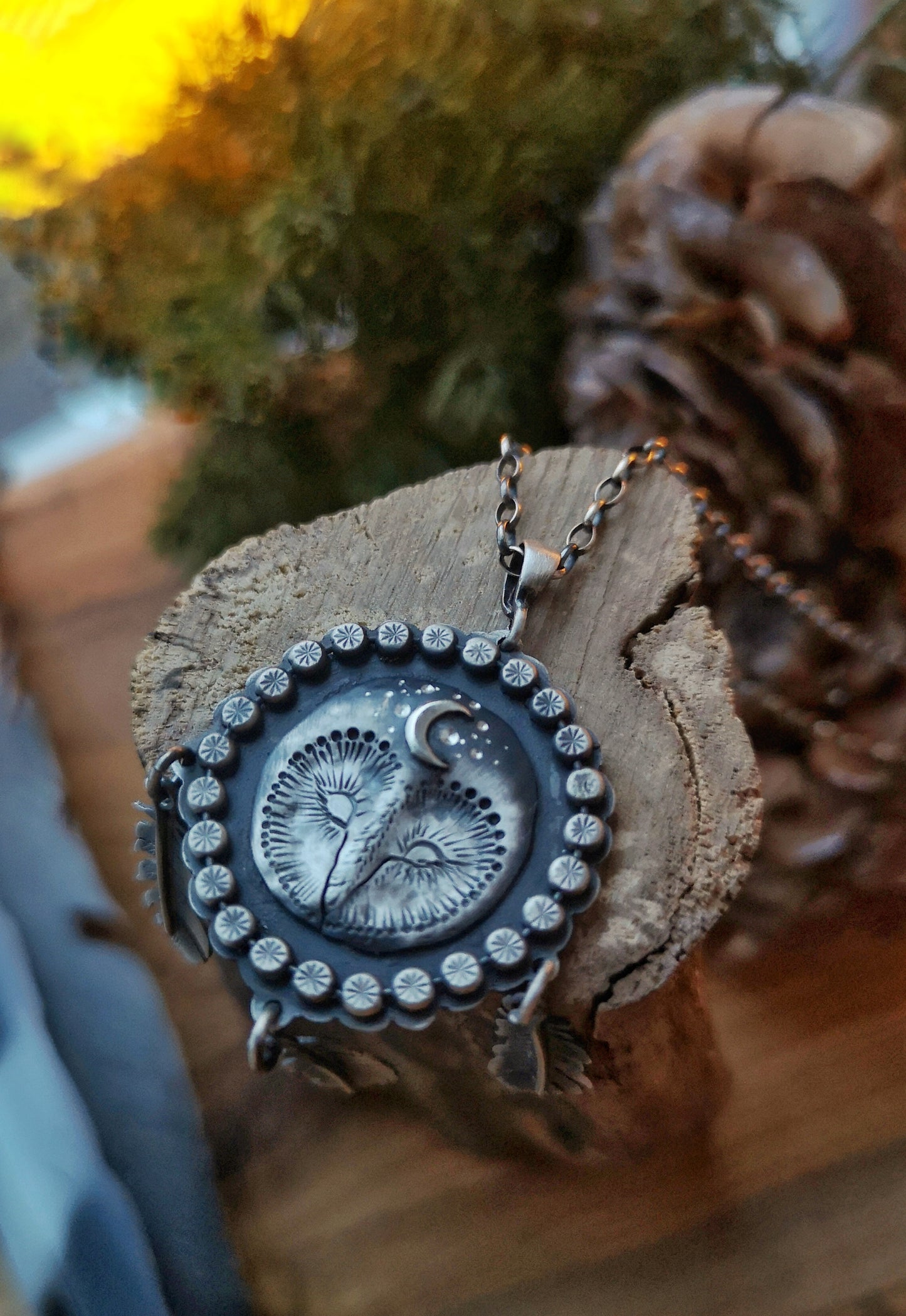 The Sleeping Owl- Dream Catcher Necklace