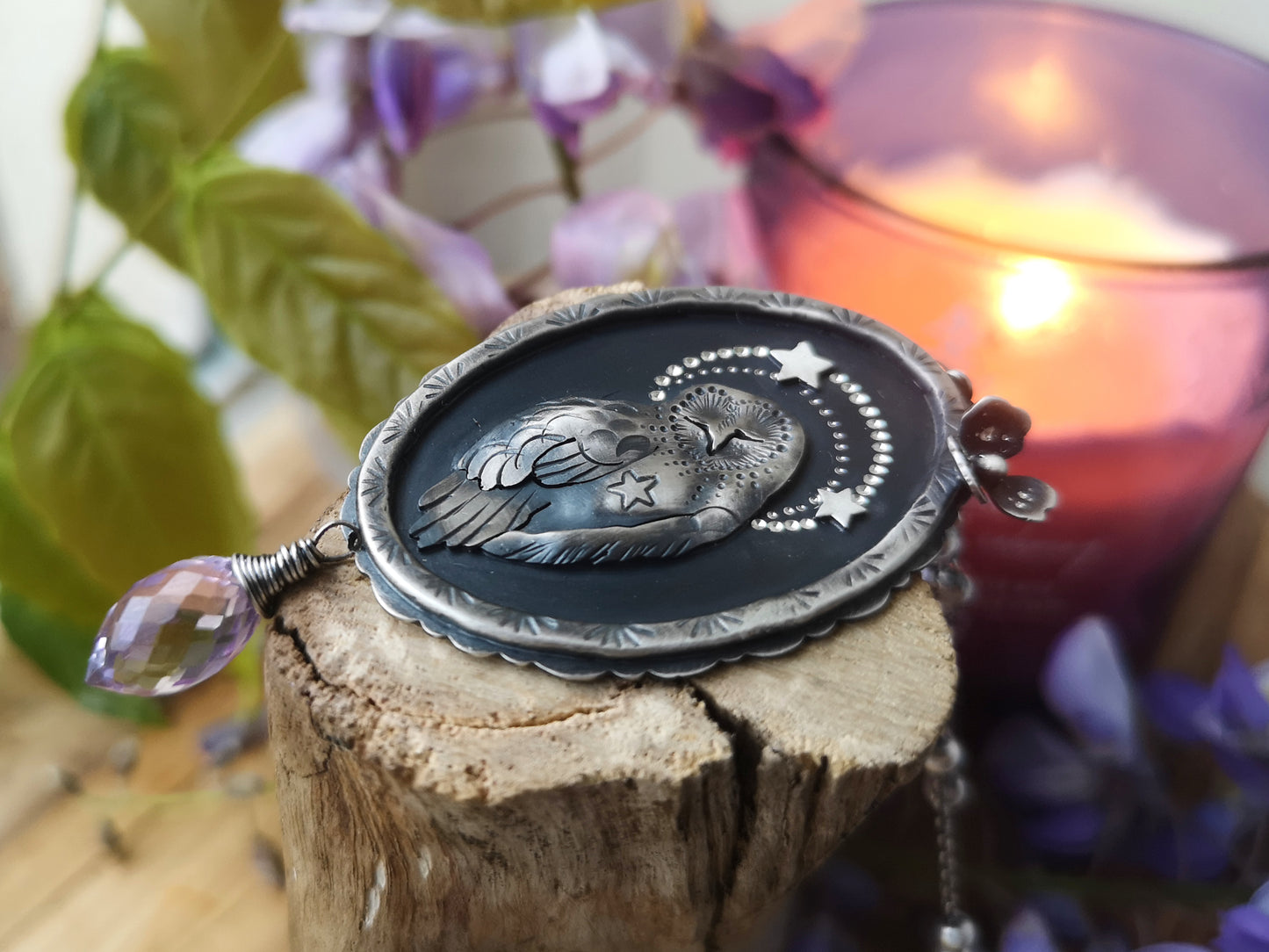 CUSTOM- The Healer Necklace - The Barn Owl Necklace