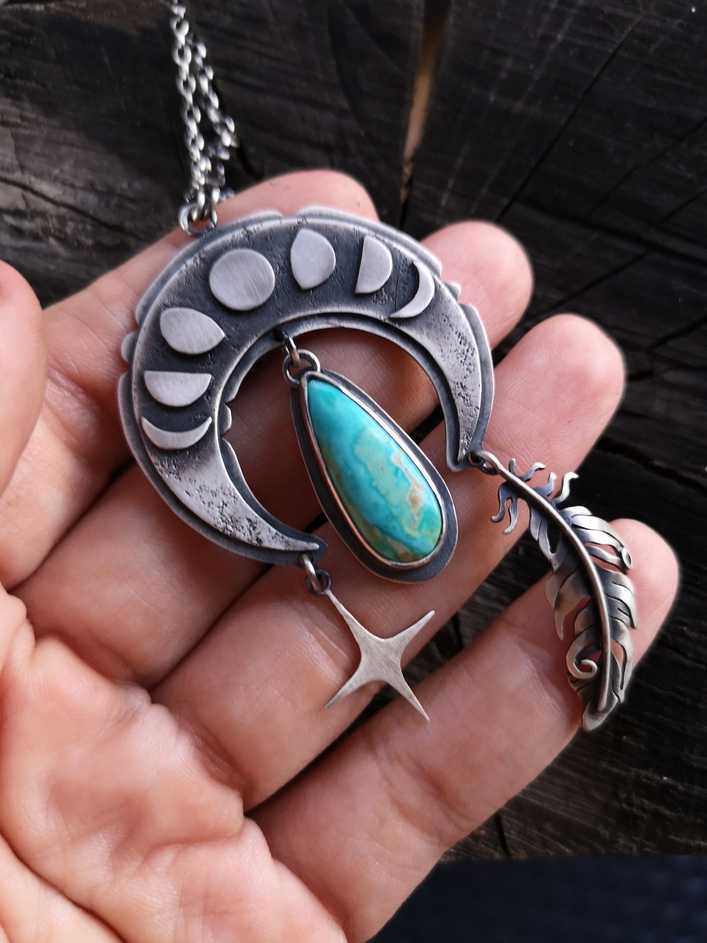 The Moon Necklace - Large Royston Turquoise Necklace