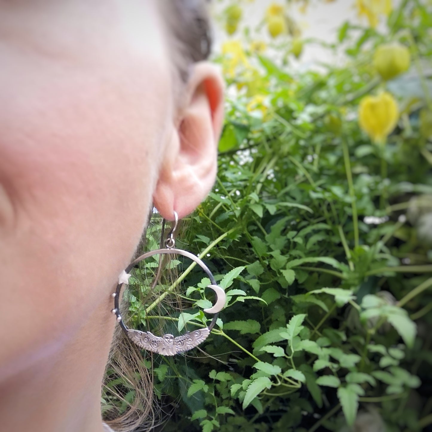 The Owl Hoop Earrings