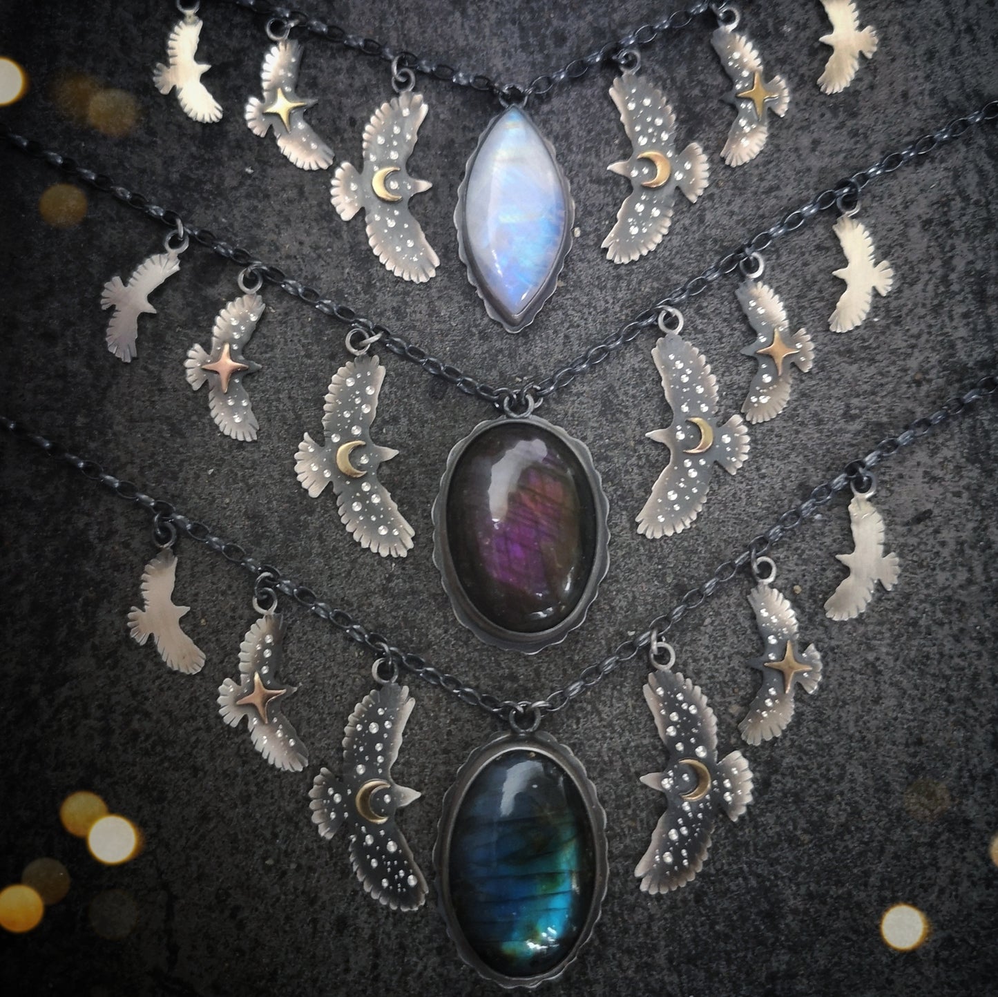 The Blue Labradorite Hawk Necklace