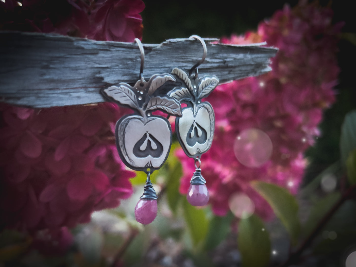 The Apple & Pink Sapphire Earrings