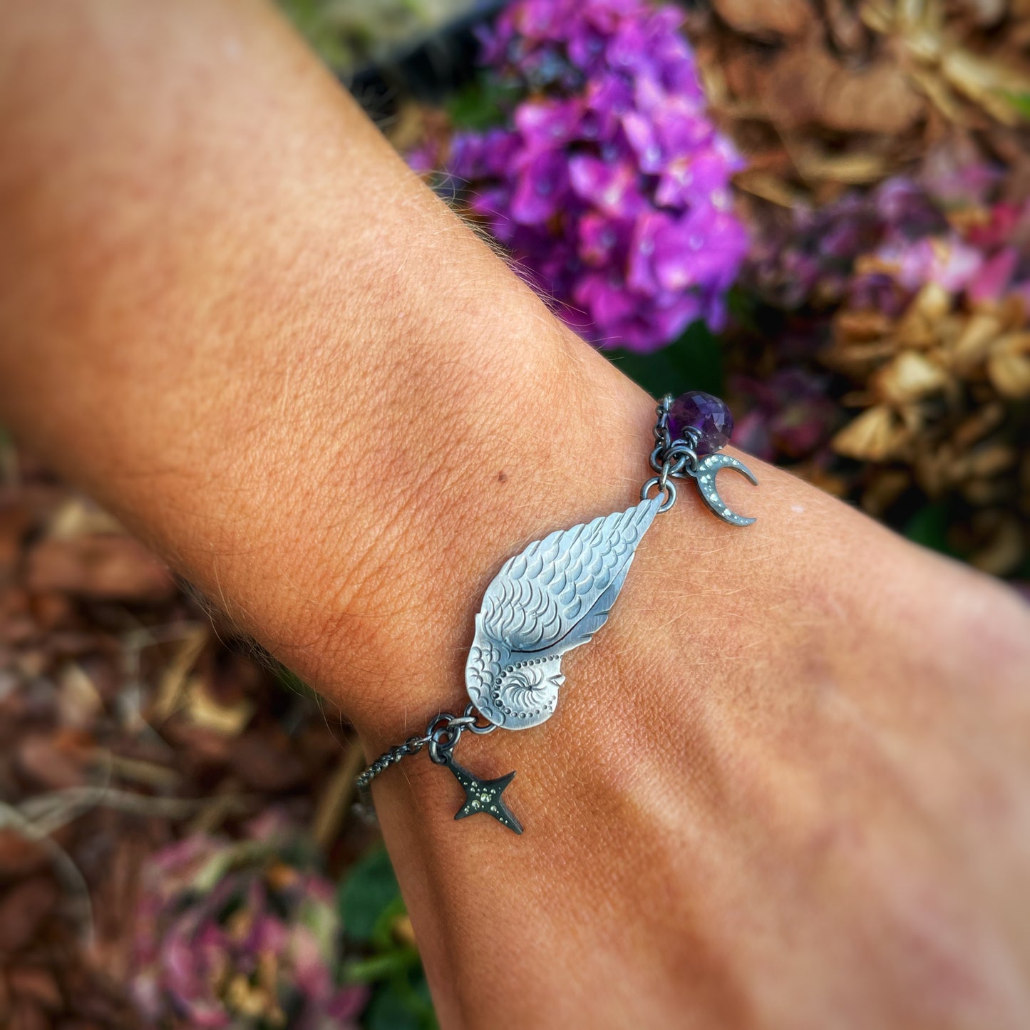 The Barn Owl & Amethyst Bracelet