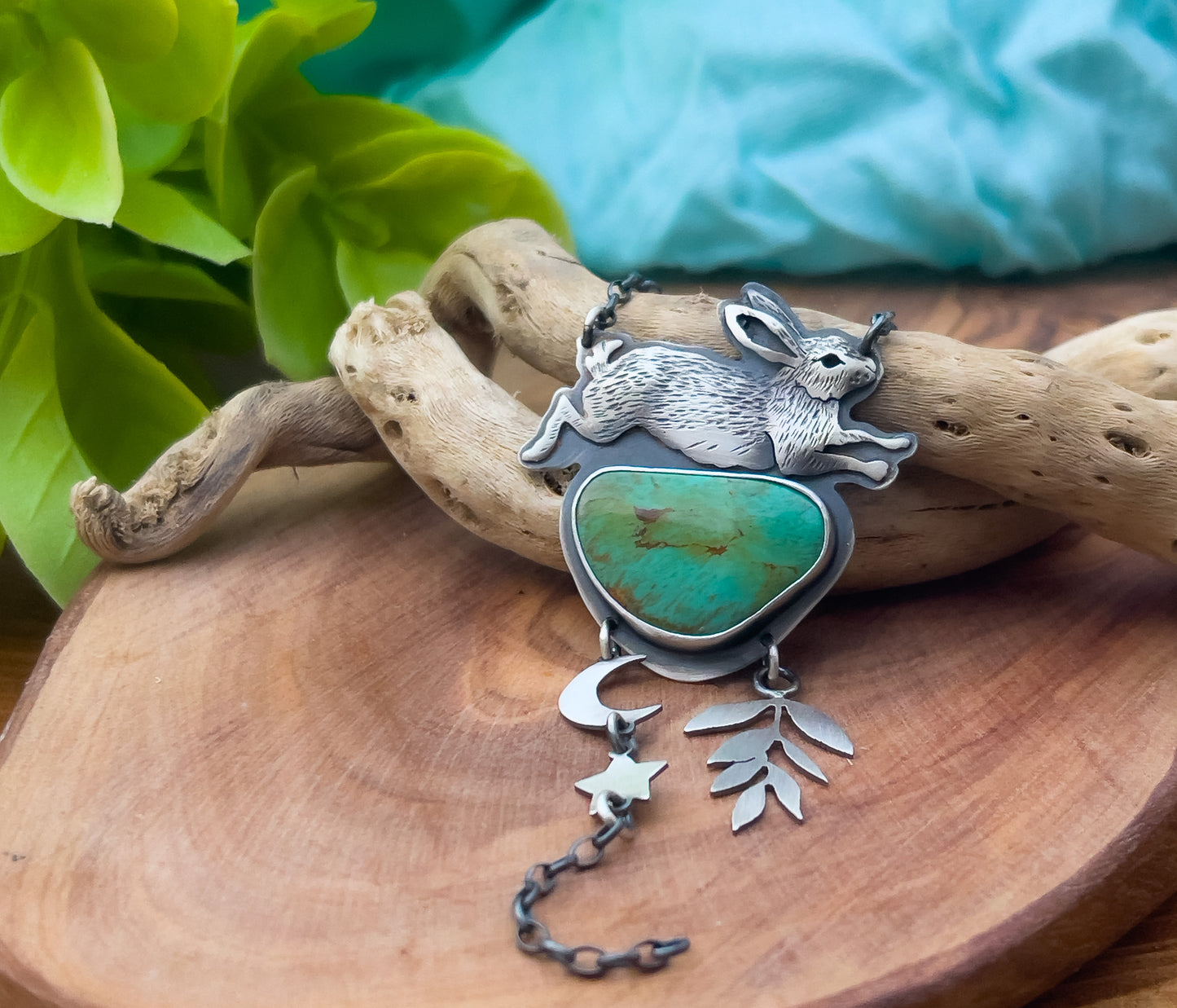 The Rabbit & Turquoise Lariat Necklace