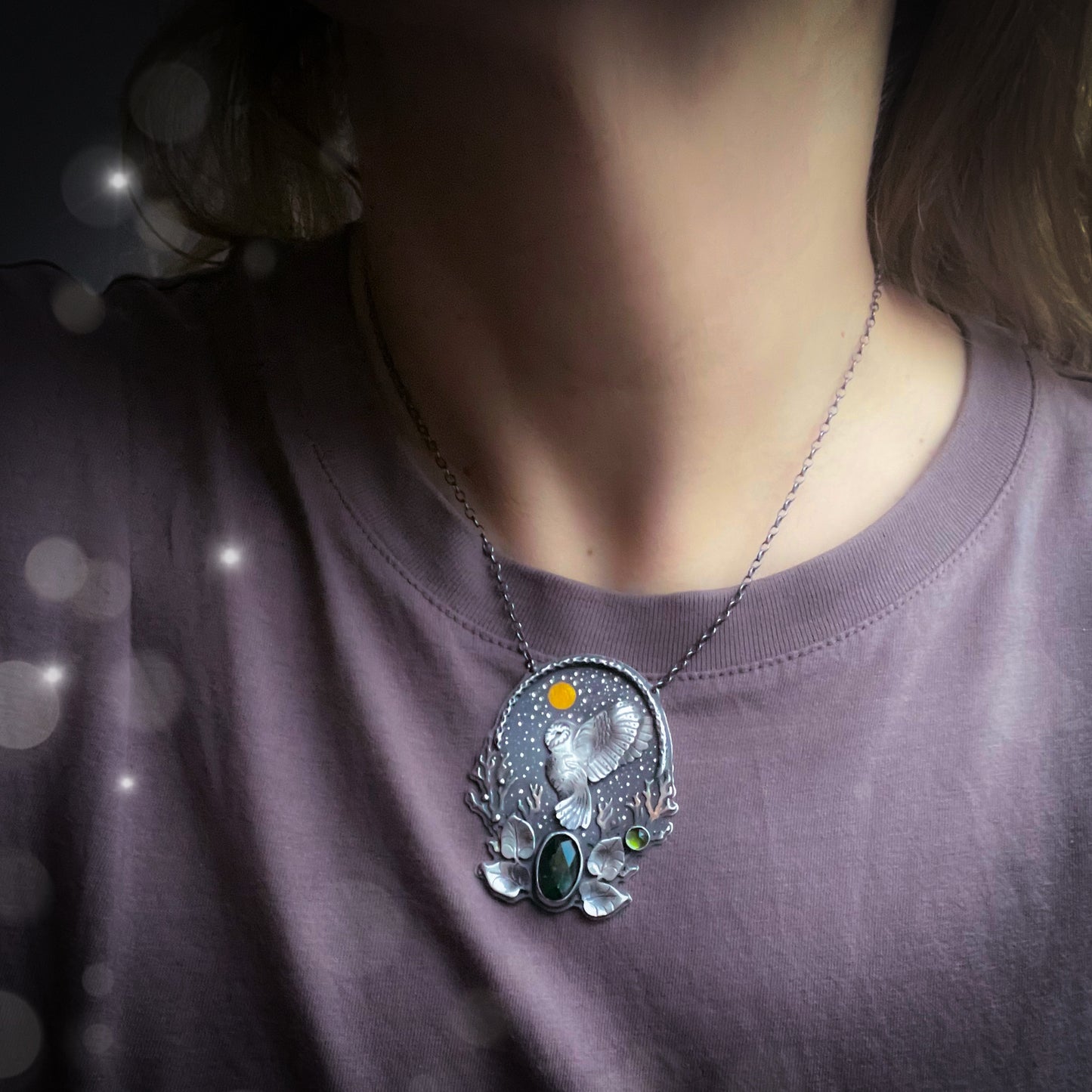The Winter Barn Owl Necklace