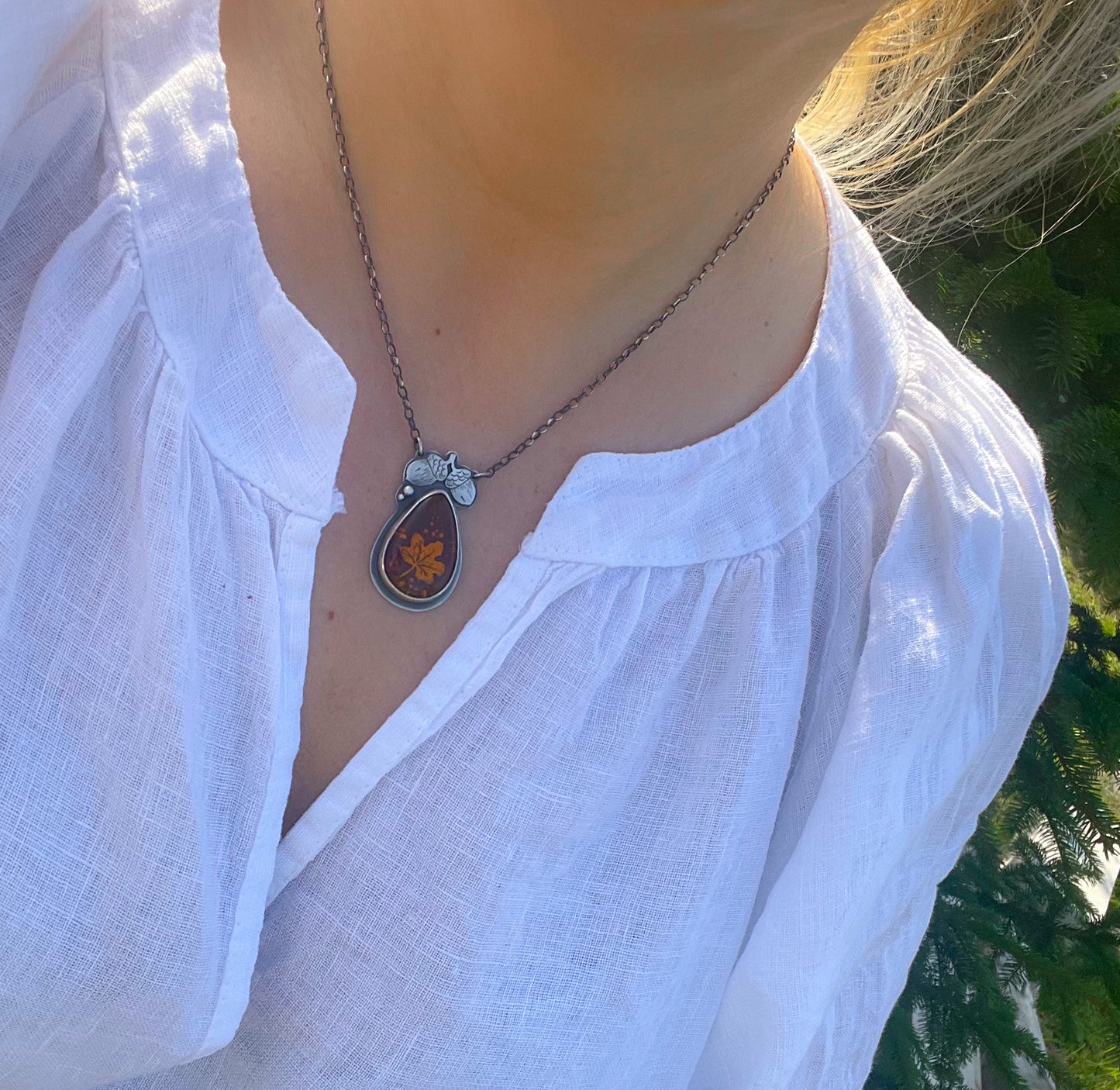 The Acorn Necklace- Baltic Amber