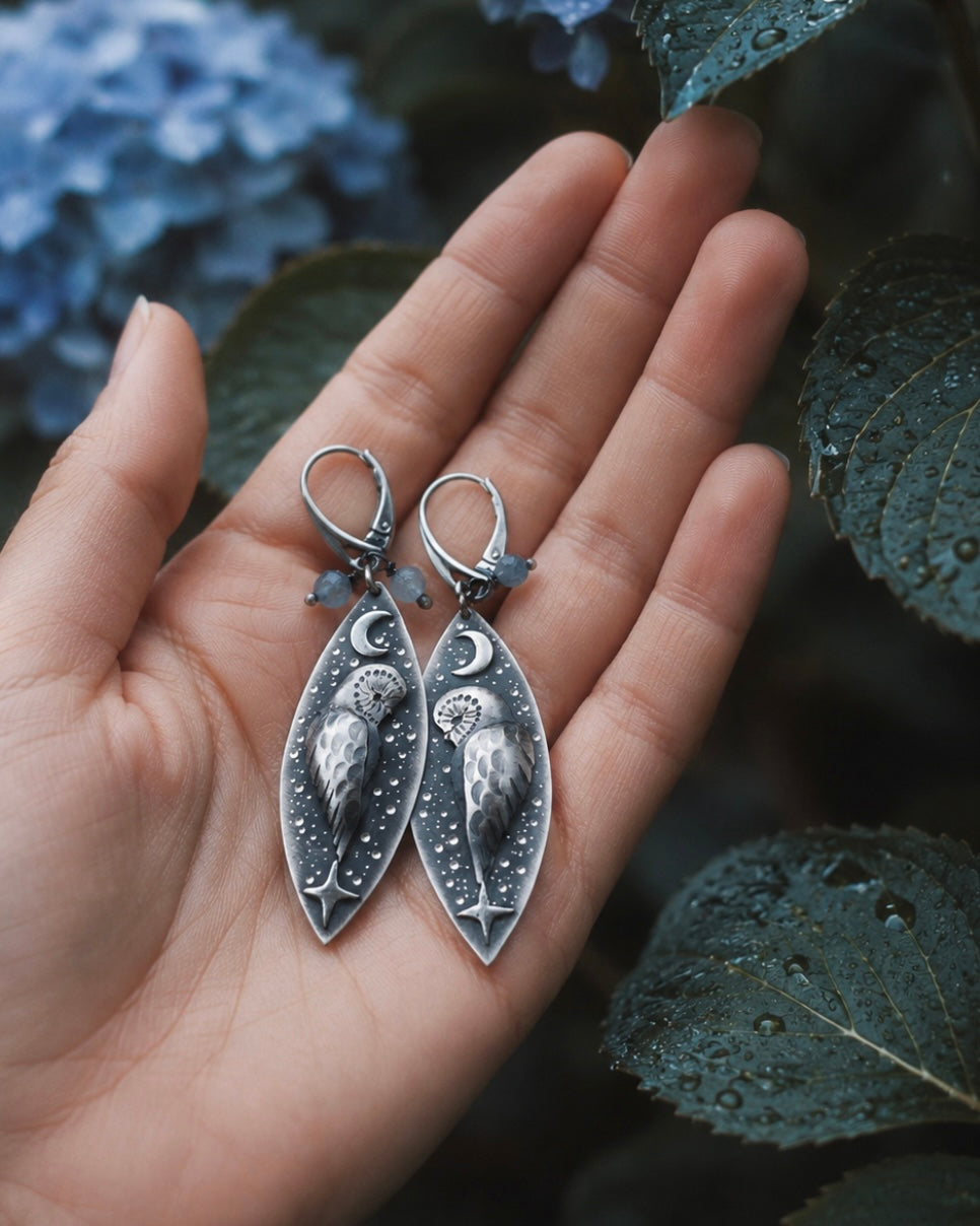 The Barn Owl Totem Earrings