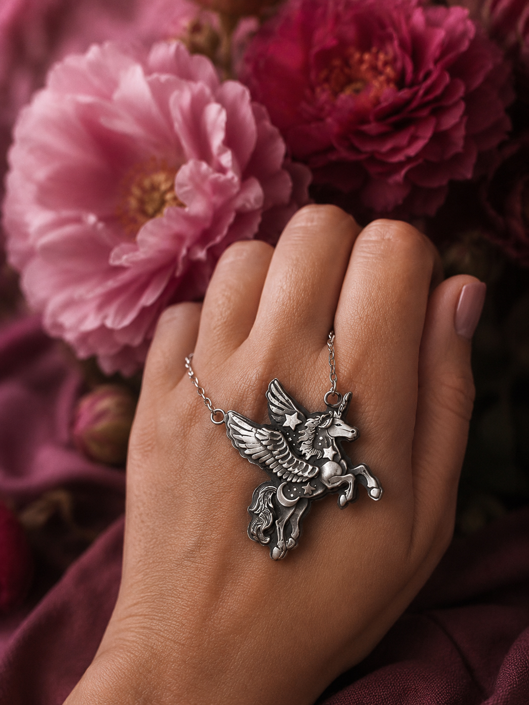 Magical Winged Unicorn Necklace - Fantasy Jewelry