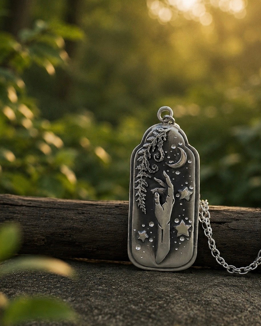 Fernwake Charm Sterling Silver Talisman Necklace