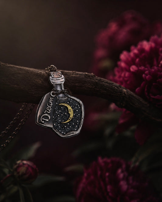 Dream Potion Bottle Sterling Silver Talisman Necklace