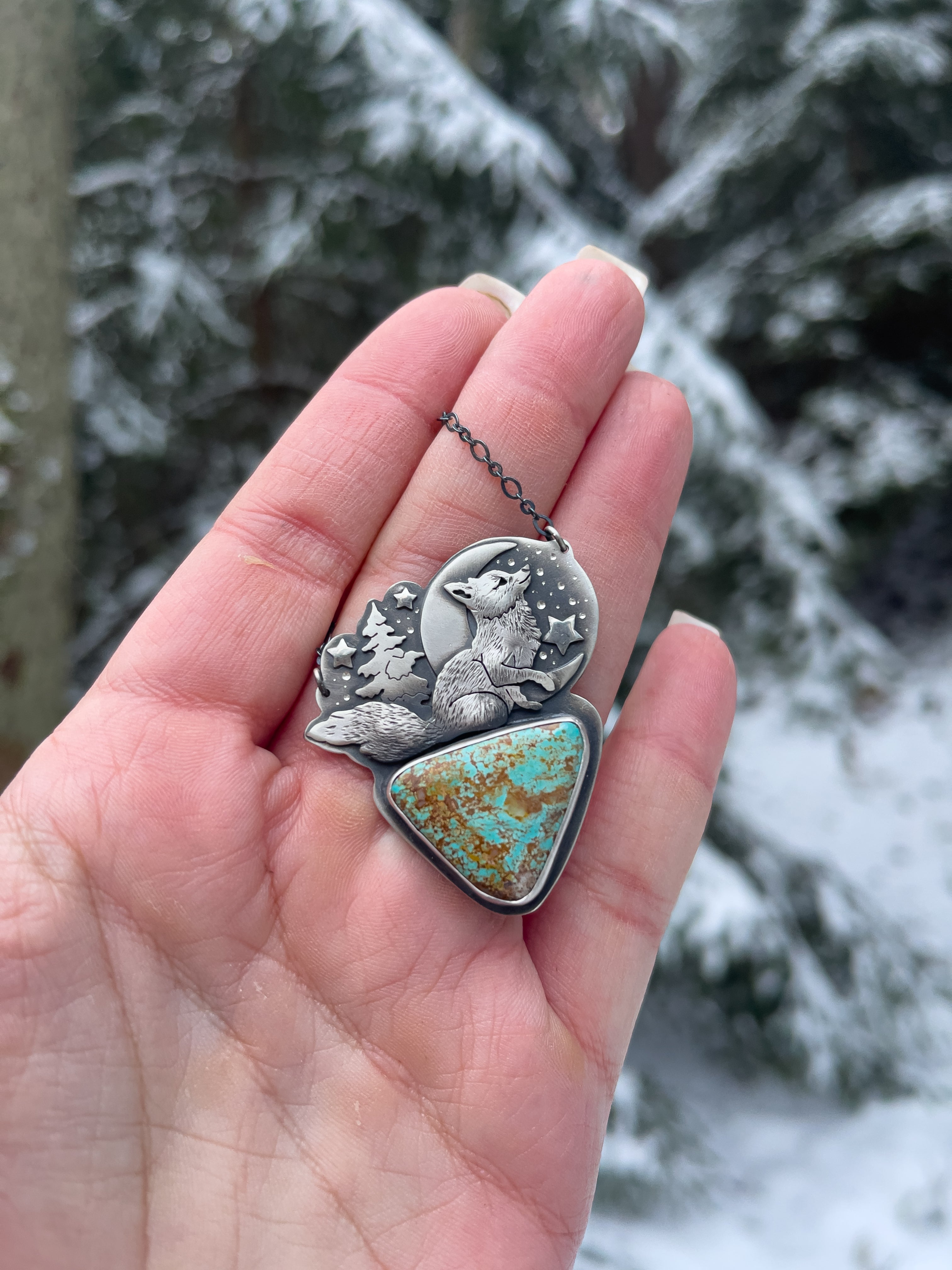 The Baby Fox & Turquoise Necklace