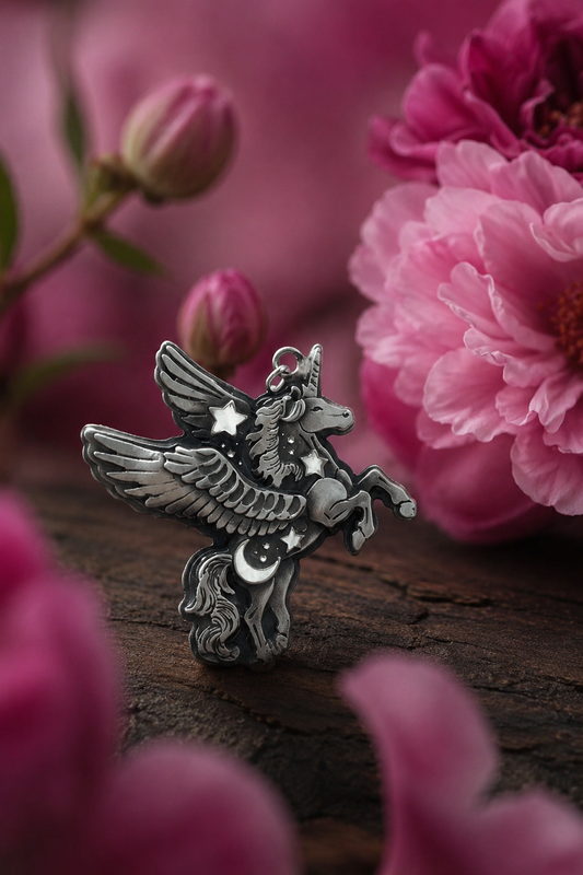 Magical Winged Unicorn Necklace - Fantasy Jewelry