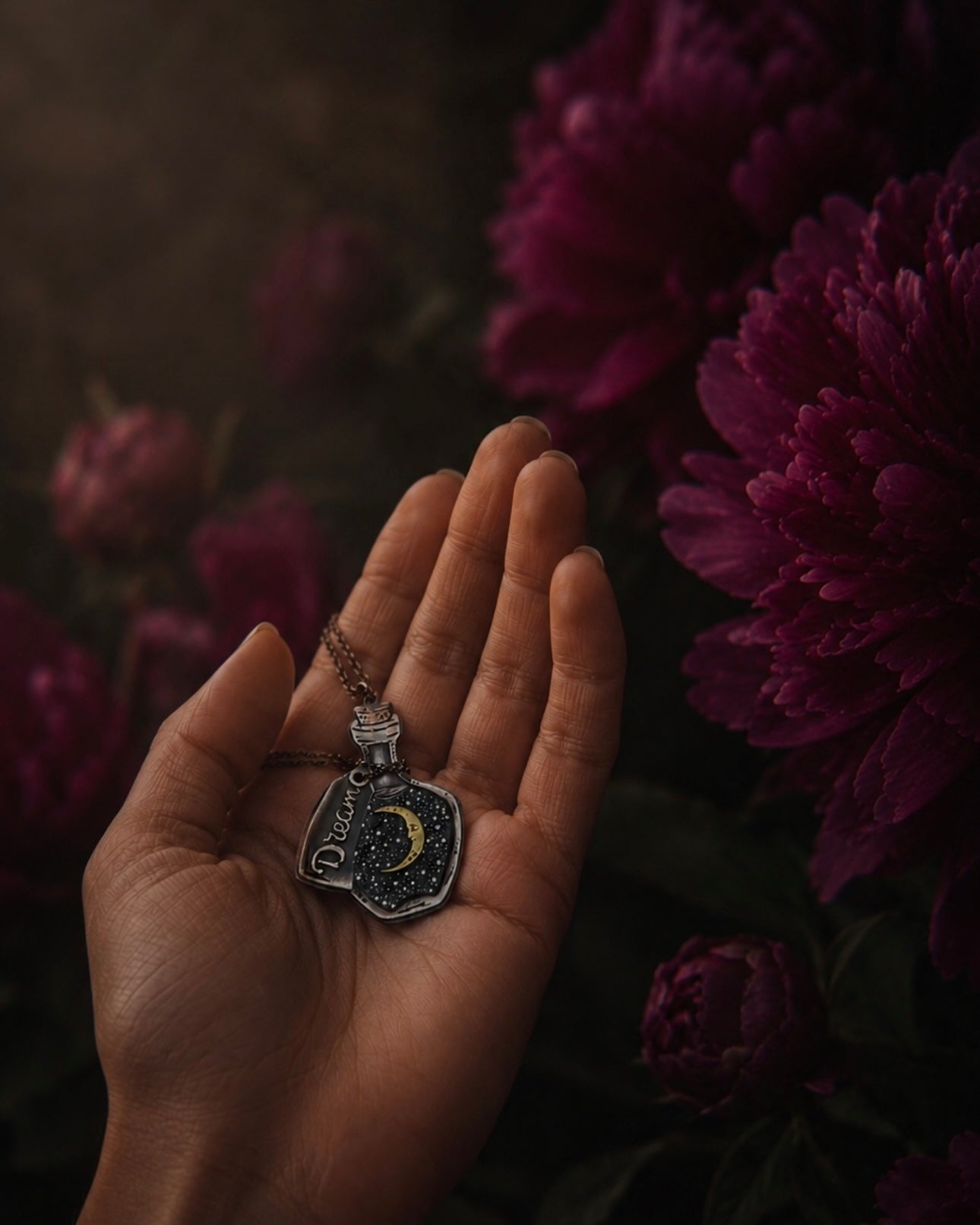 Dream Potion Bottle Sterling Silver Talisman Necklace