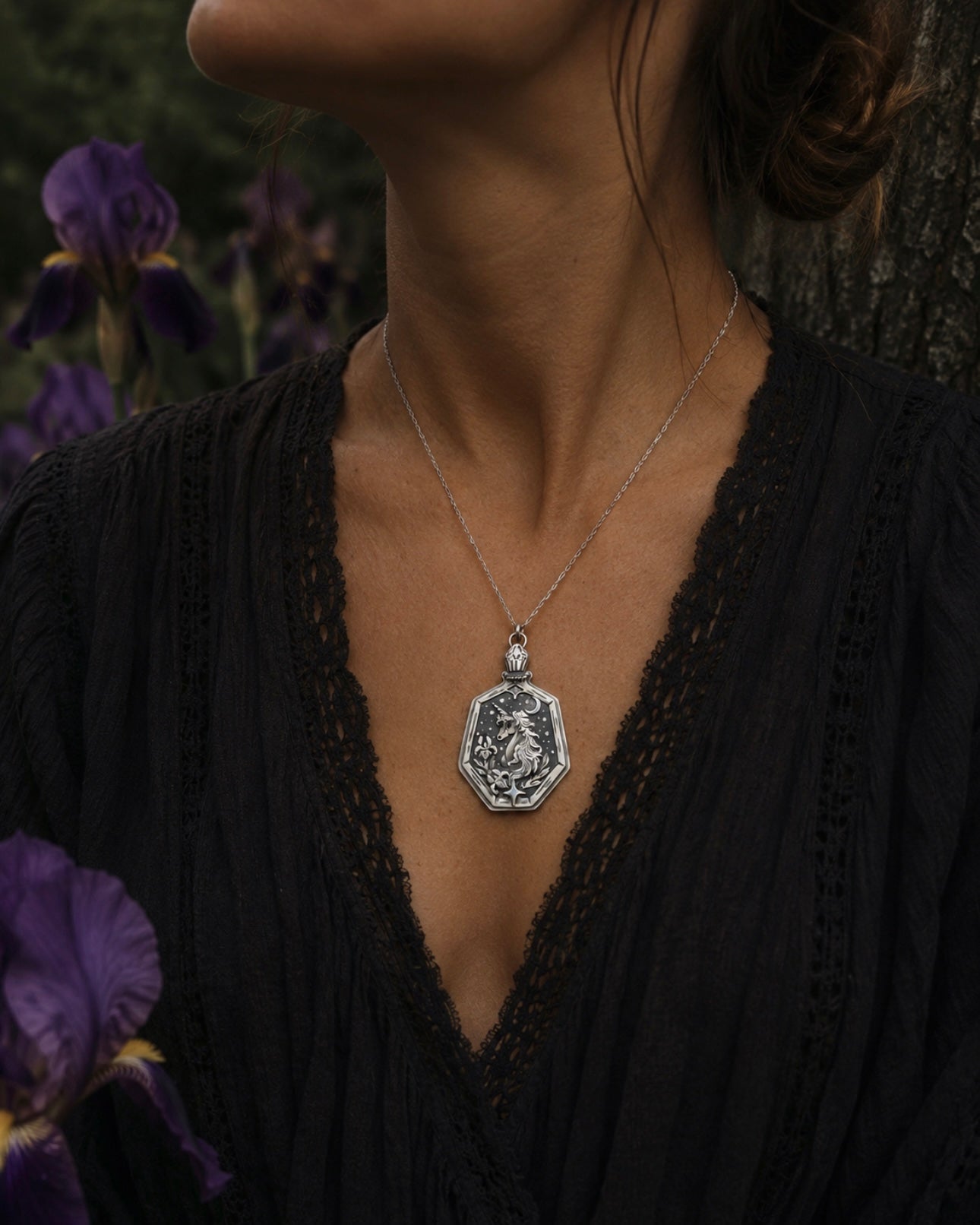 Unicorn & Iris Sterling Silver Talisman Necklace