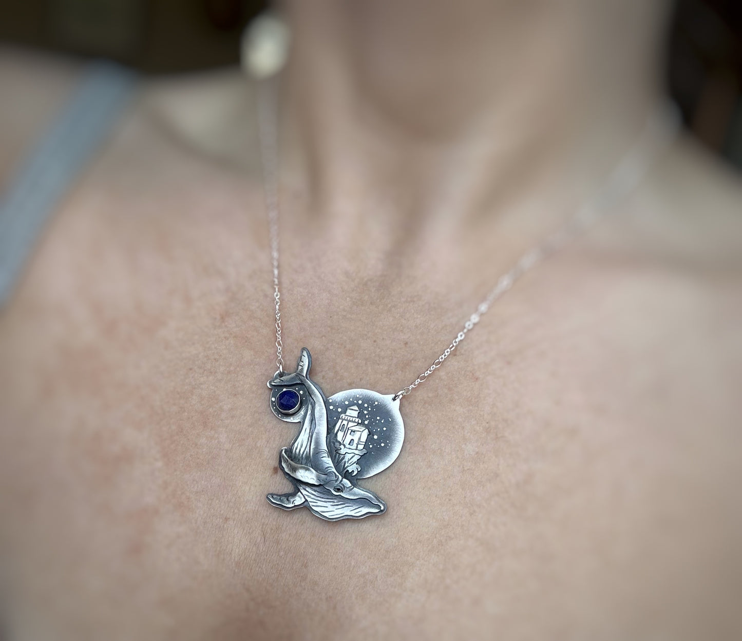 The Whale and Lighthouse Necklace