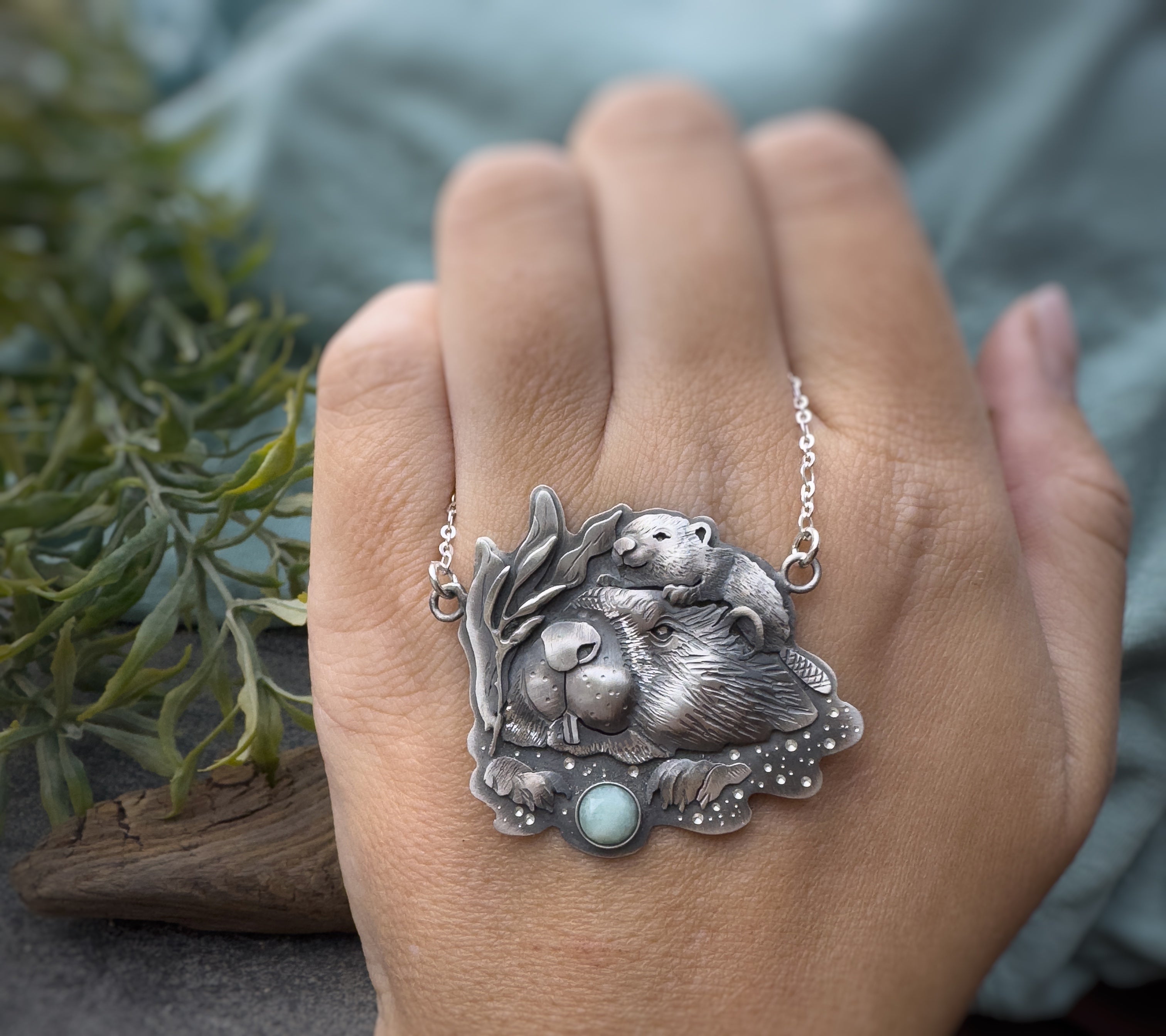 The Beaver Mama Necklace & Amazonite