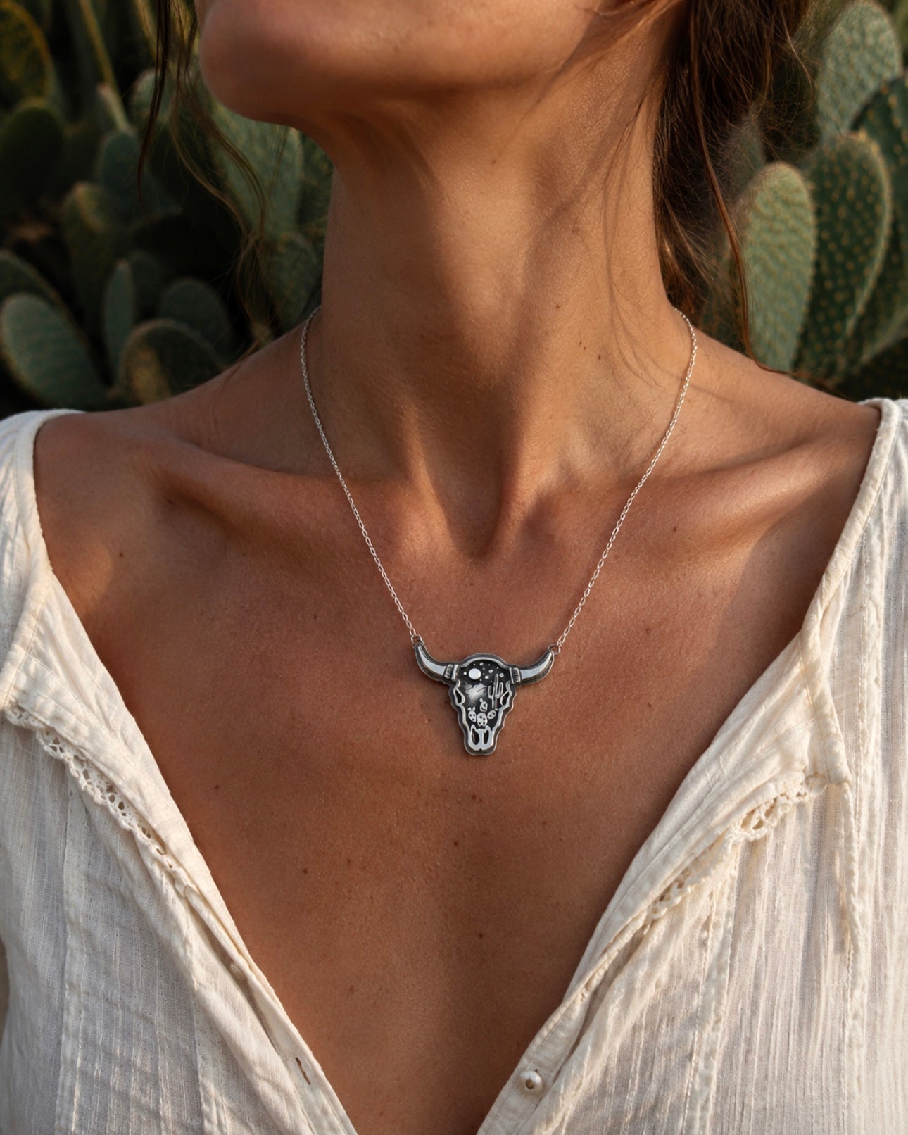 Desert Moon Longhorn Necklace