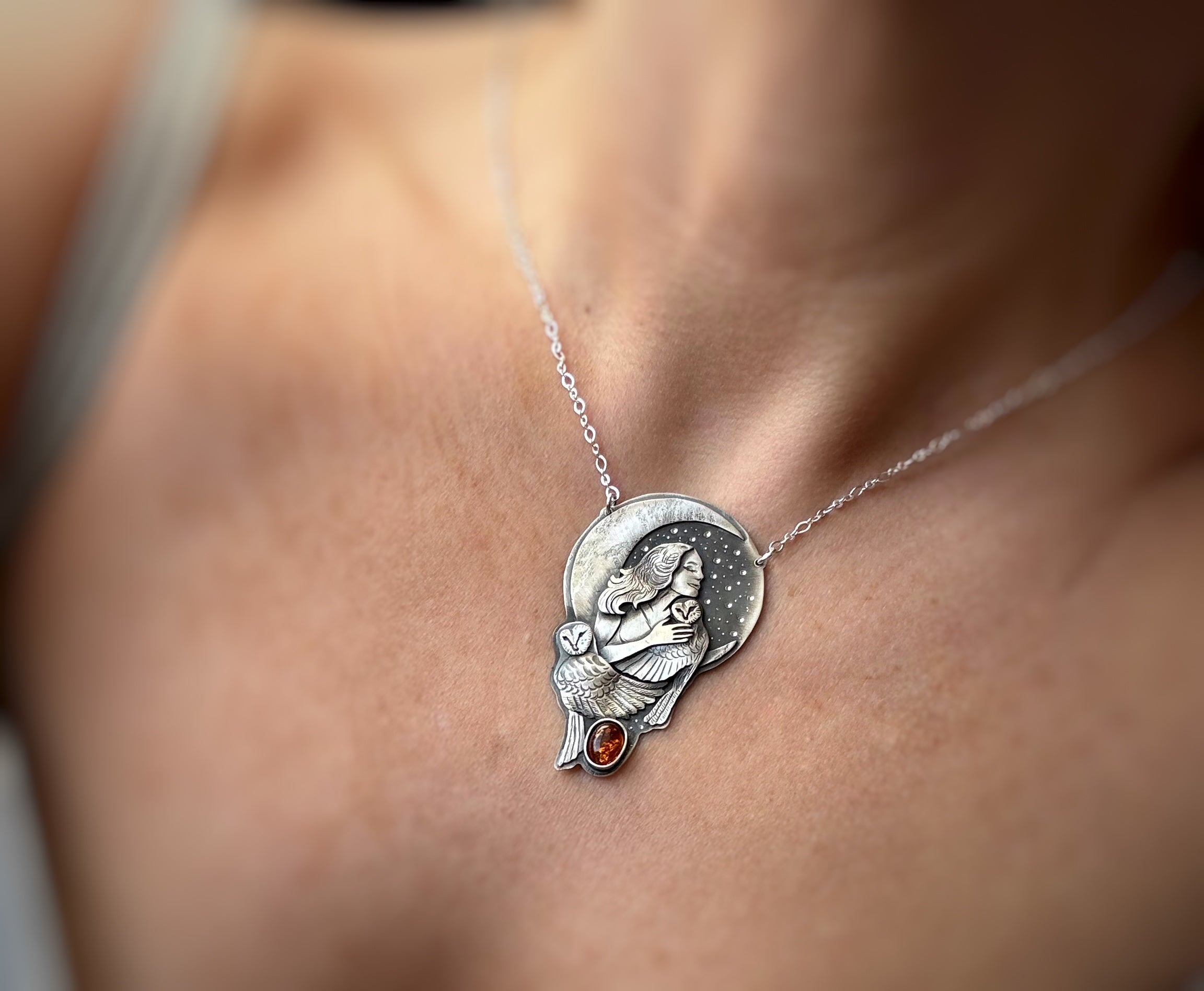 The Dance of The Barn Owl Necklace