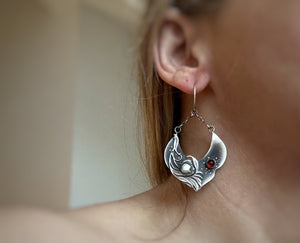 The August Arc Earrings - Red Garnet