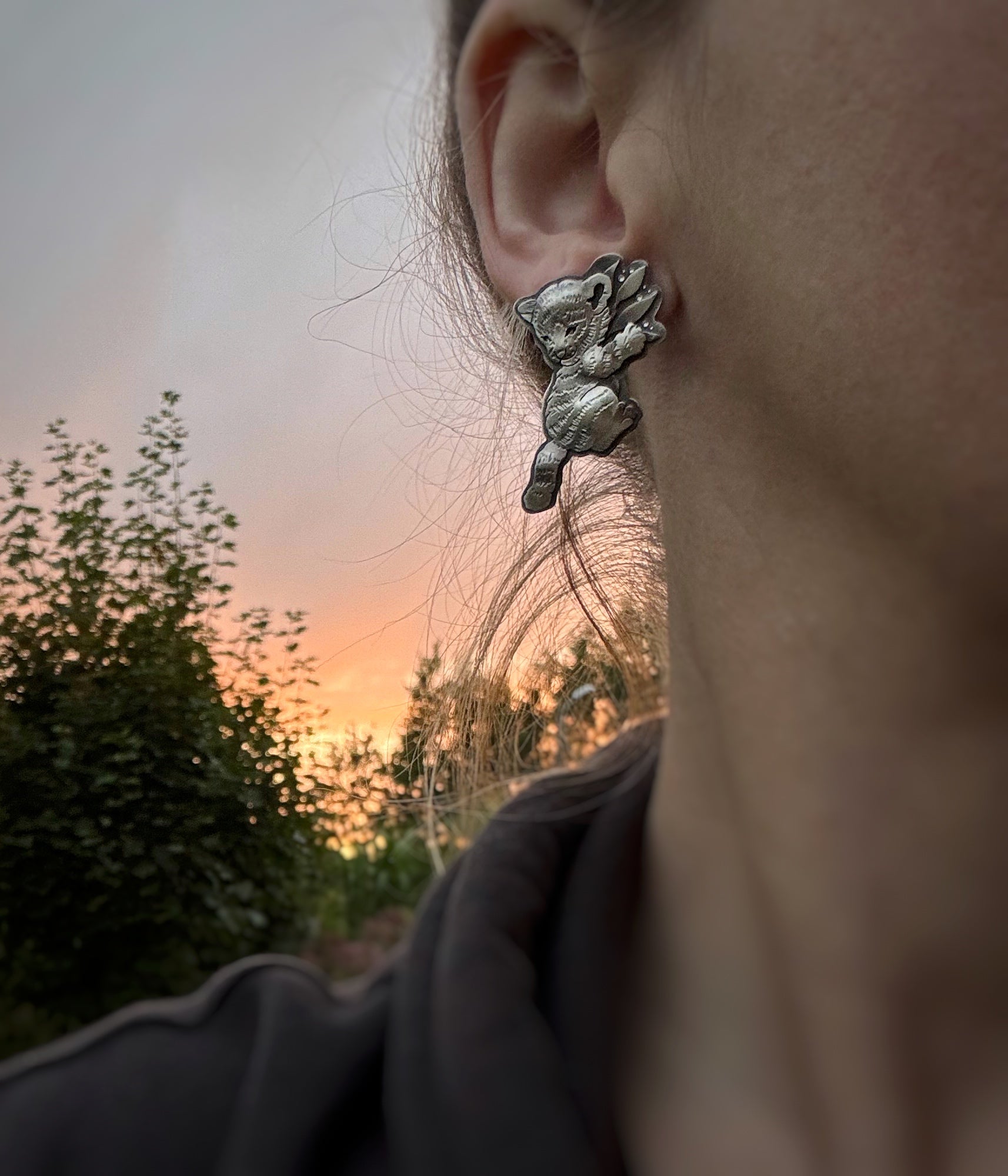The Climbing Tiger Stud Earrings