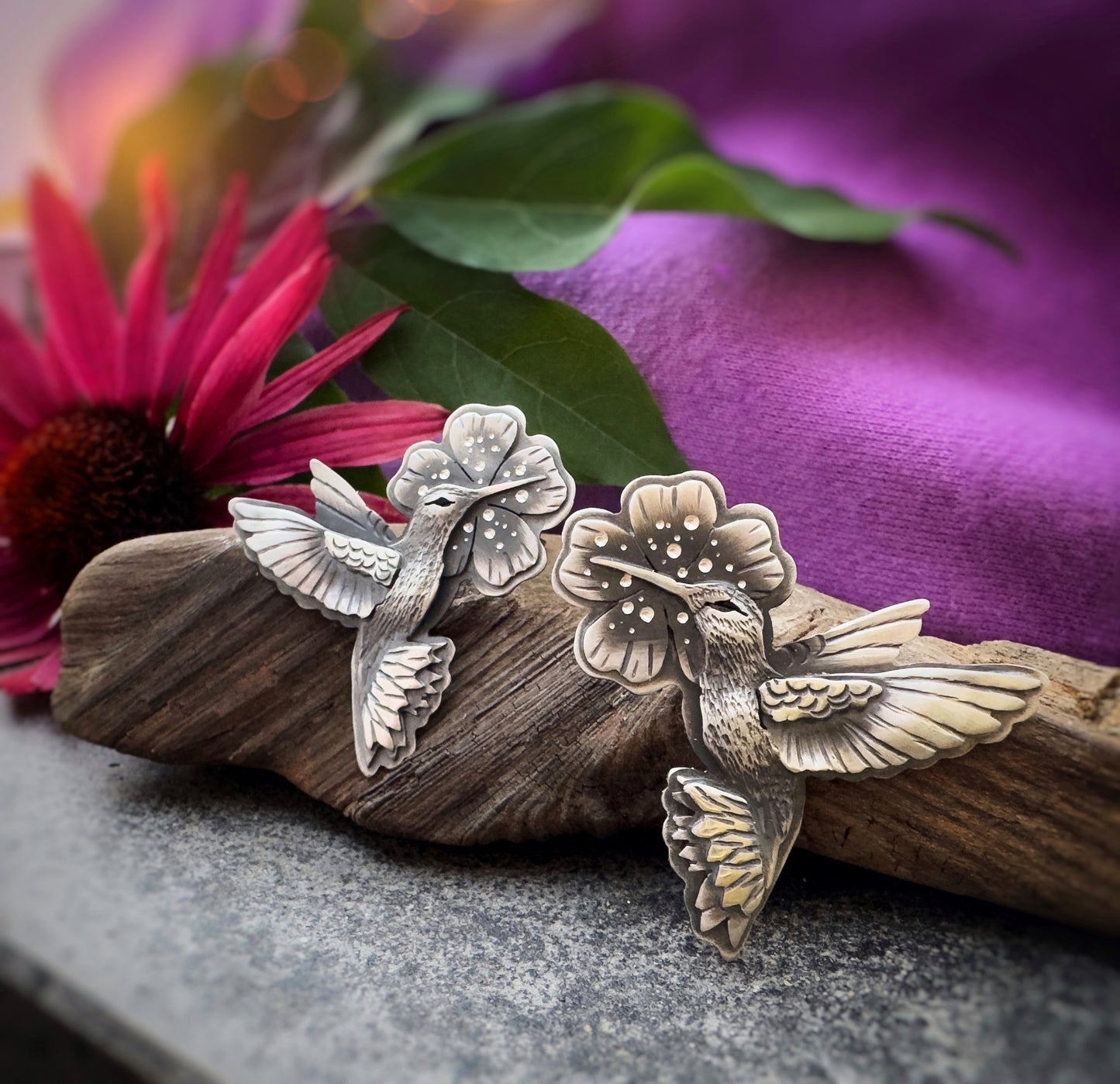 The Healer Earrings - Hummingbird Earrings