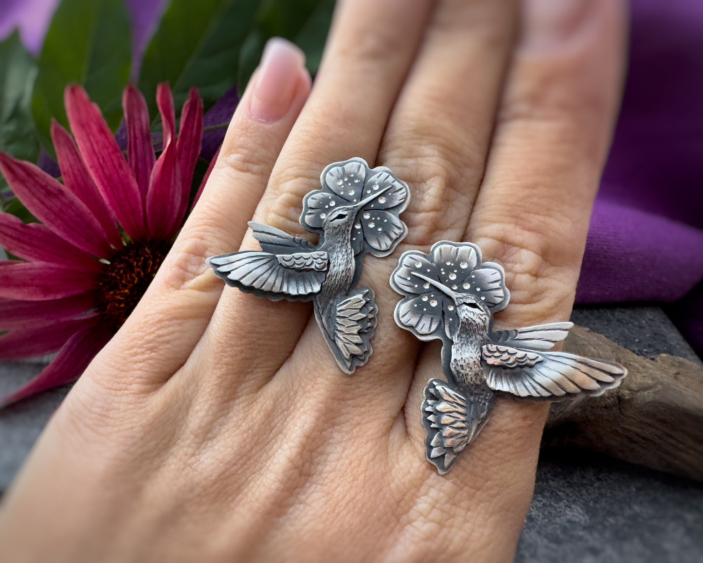 The Healer Earrings - Hummingbird Earrings