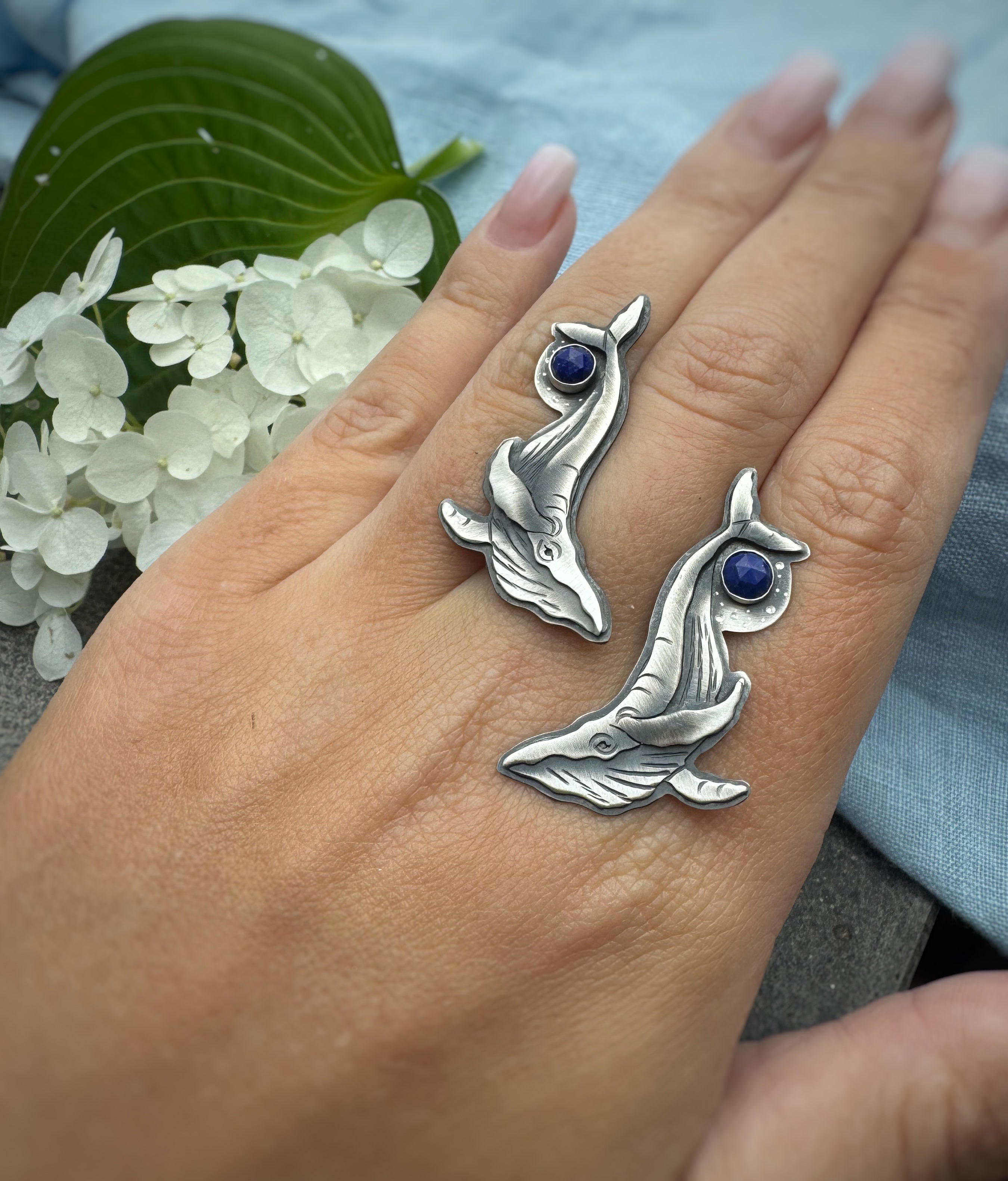 The Whale and Lapis Lazuli Stud Earrings