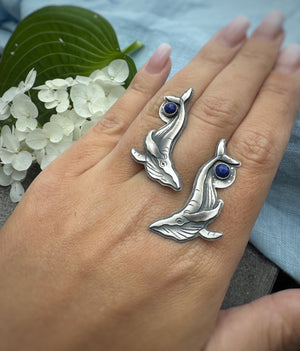 The Whale and Lapis Lazuli Stud Earrings