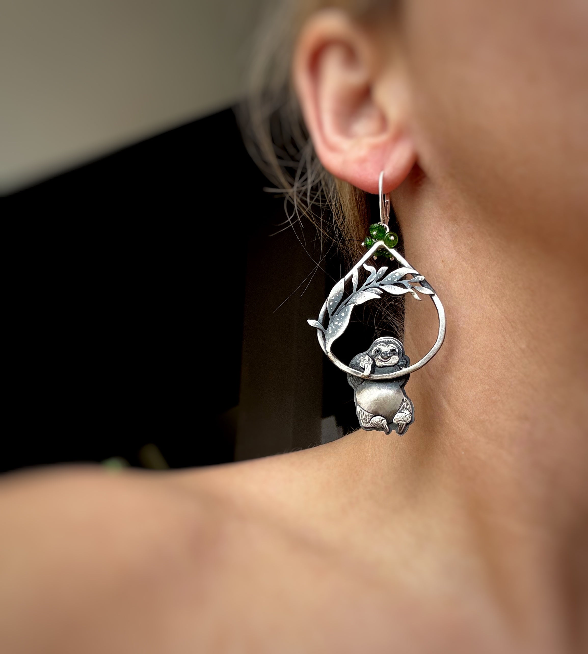 The Smiling Sloth Drop Earrings