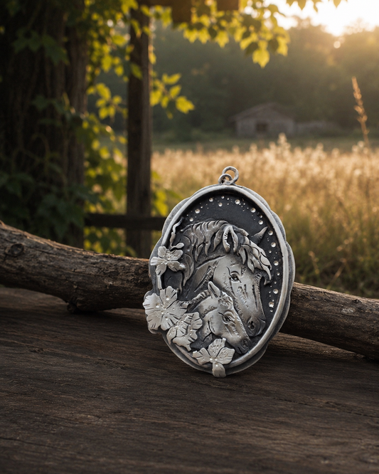 Mare and Foal Necklace- One of a Kind