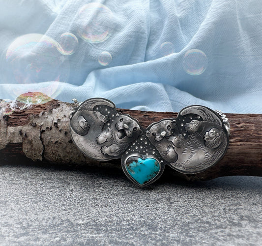The Loving Otters- Turquoise Heart Necklace