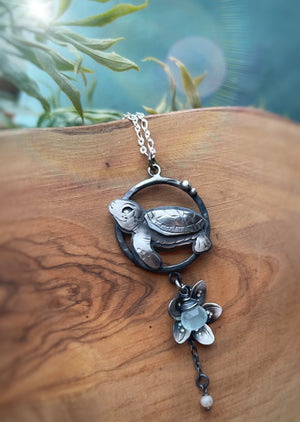 The Baby Turtle & Fragipani Necklace