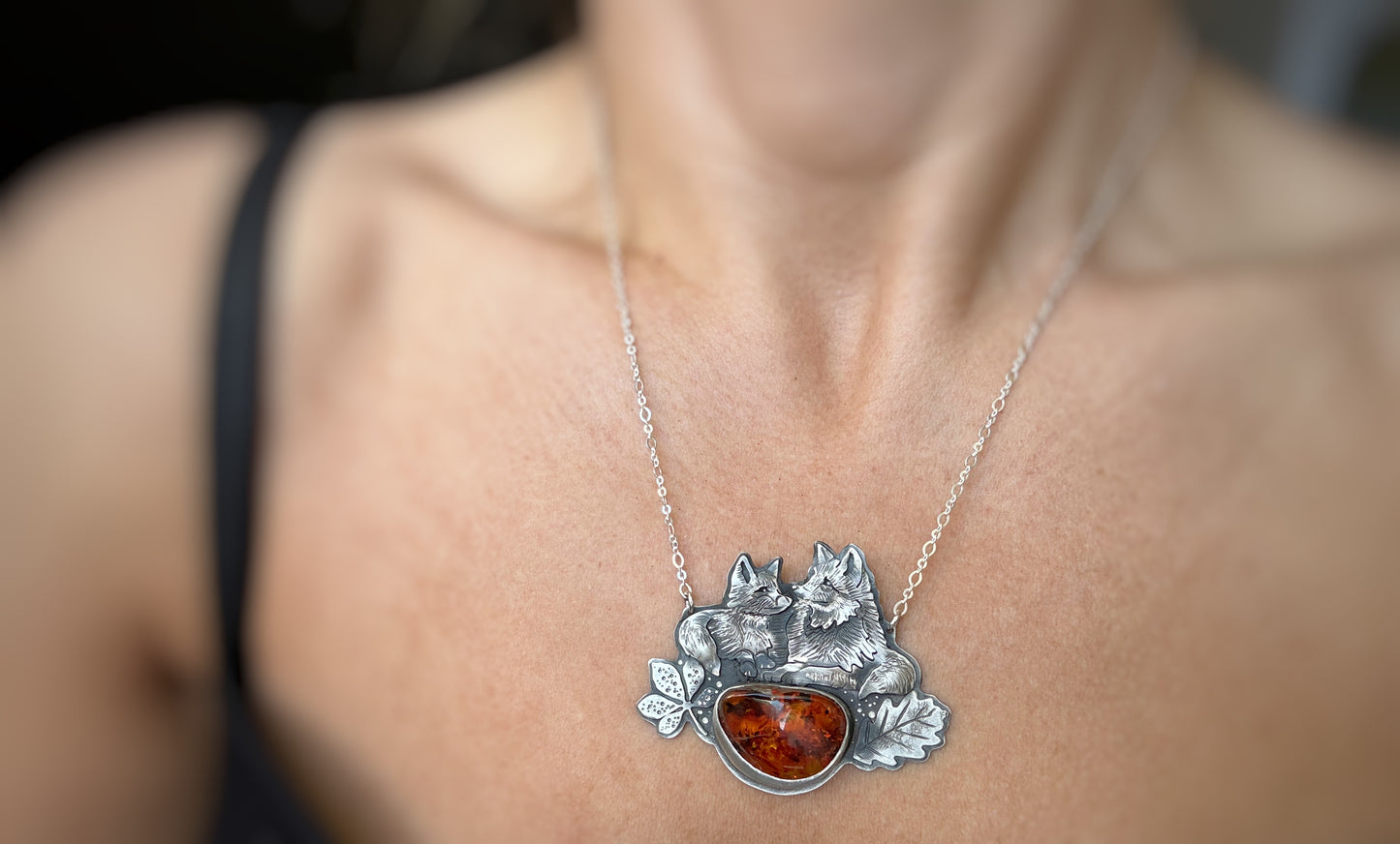The Mama Fox & Necklace- Autumn- Baltic Amber