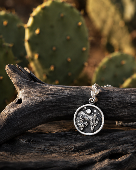 Full Moon Desert Landscape Necklace