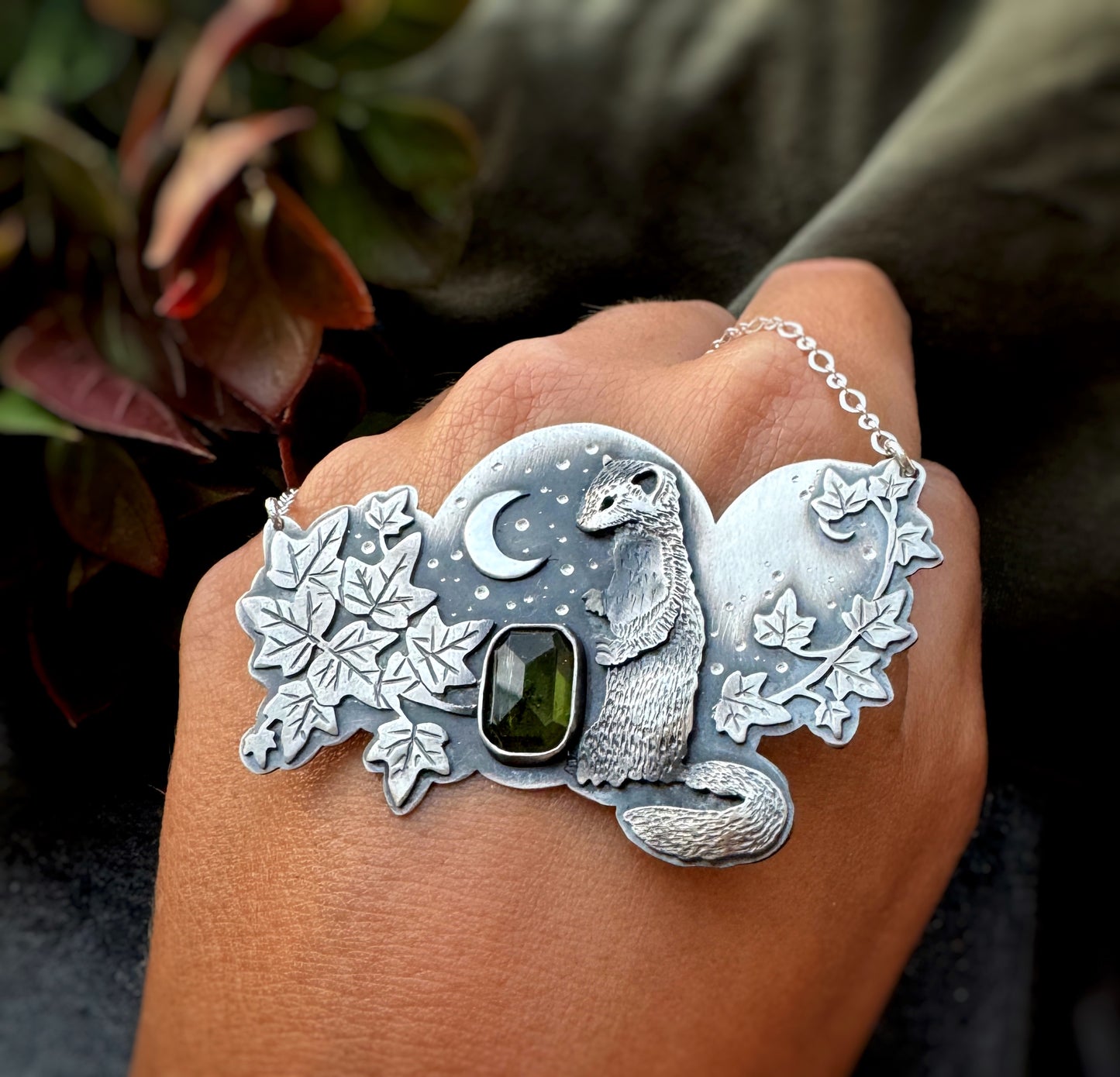 The Weasel & Ivy Necklace - Green Tourmaline