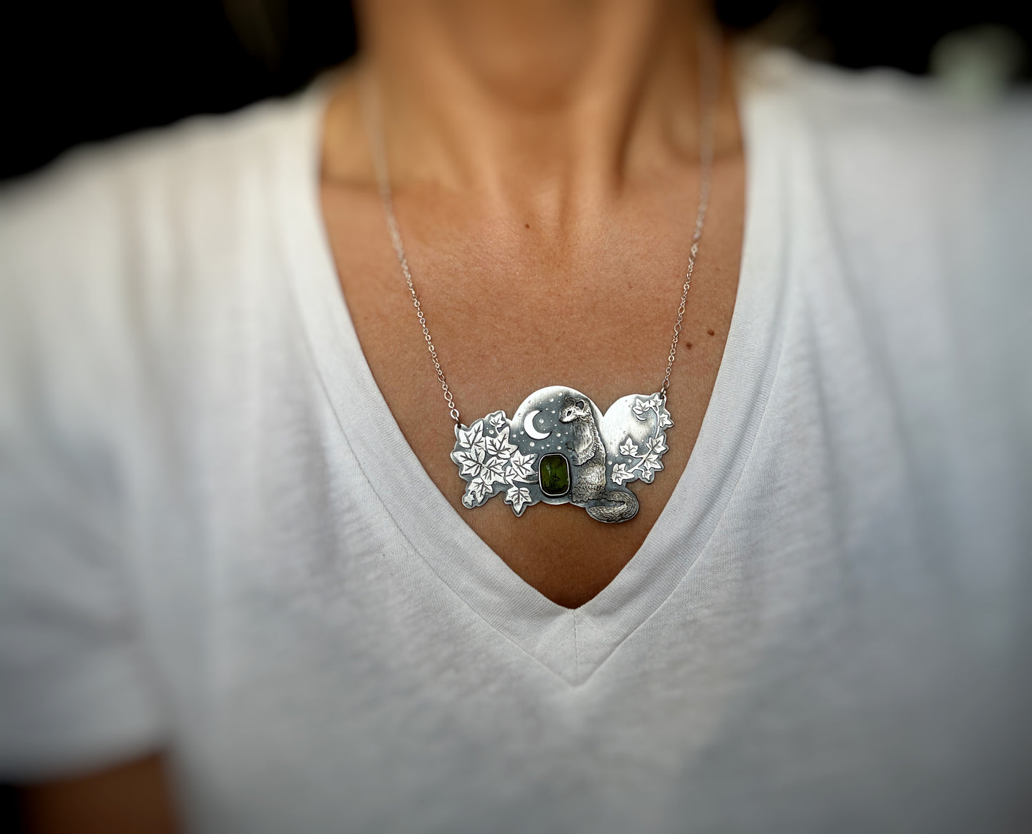 The Weasel & Ivy Necklace - Green Tourmaline