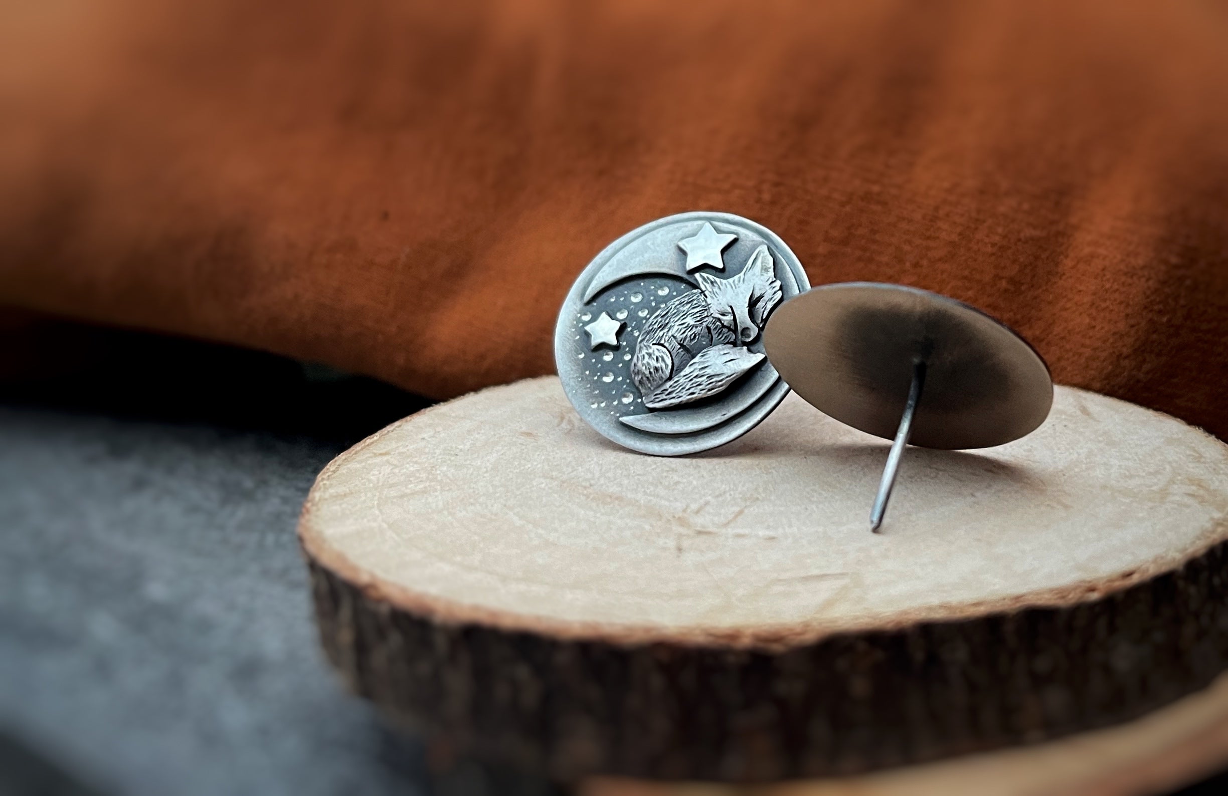 The Sleeping Fox Stud Earrings