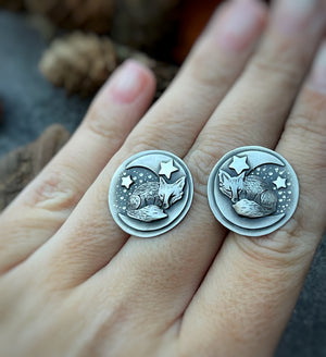 The Sleeping Fox Stud Earrings